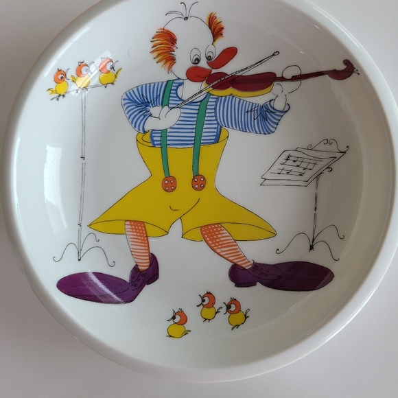 SPAL PORCILINAS Vintage Clown Plates Bowls Coffee Cup RARE Full Set Portugal - Picture 4 of 7